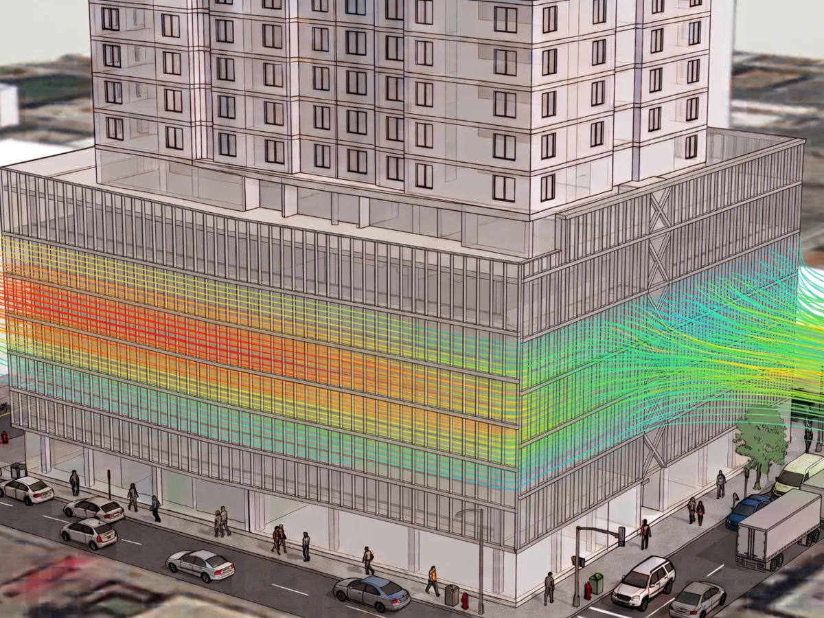 Natural ventilation for a parking garage
